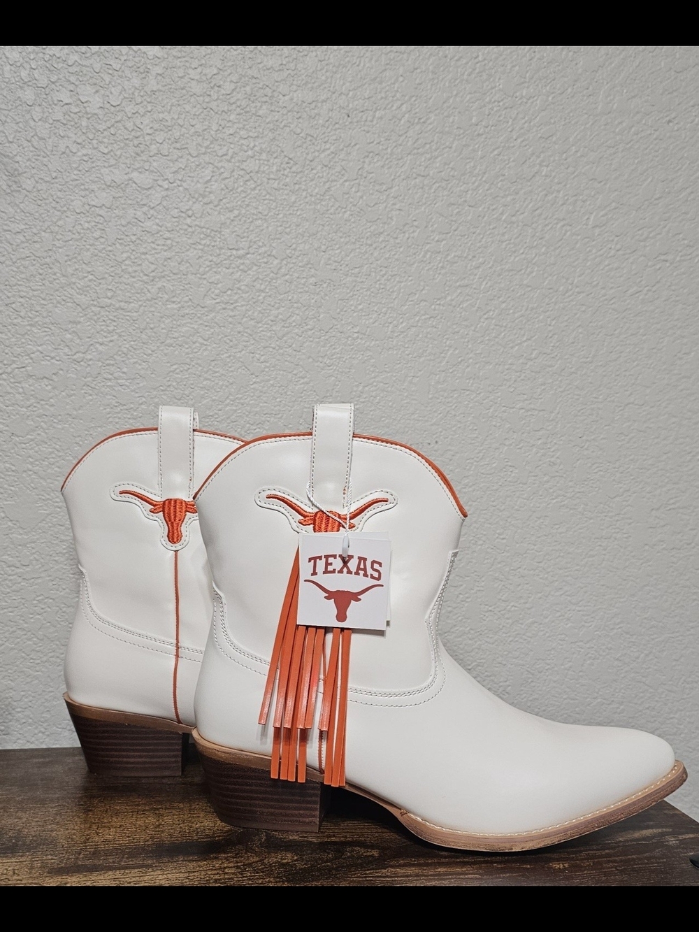 University of Texas Longhorns "Lucy" Fringe Cowgirl Game Day Booties